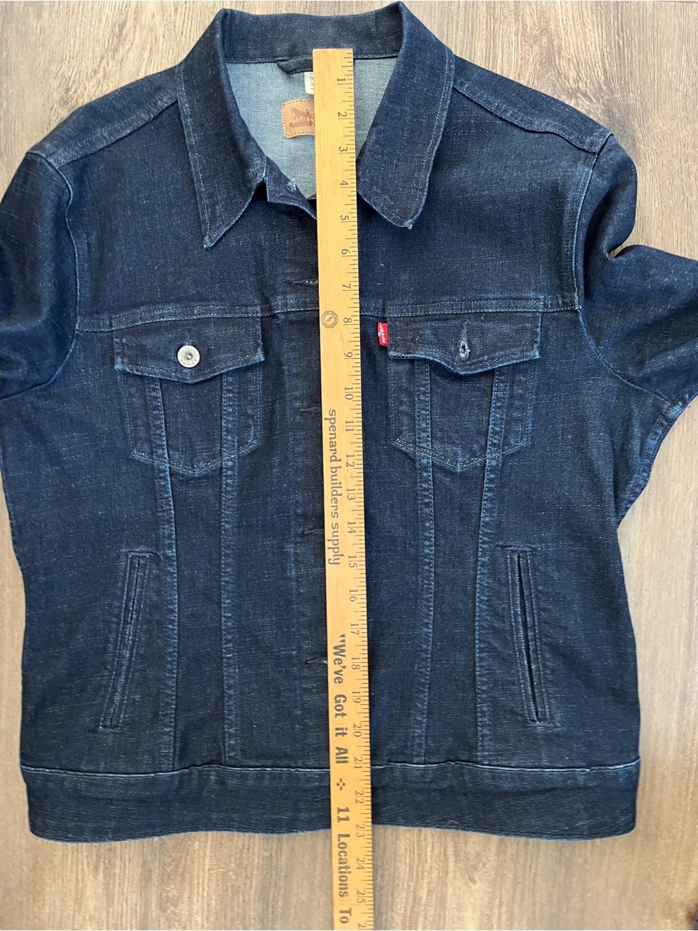 Levi's Women’s Dark Wash Denim Trucker Jacket XL - Picture 7 of 8